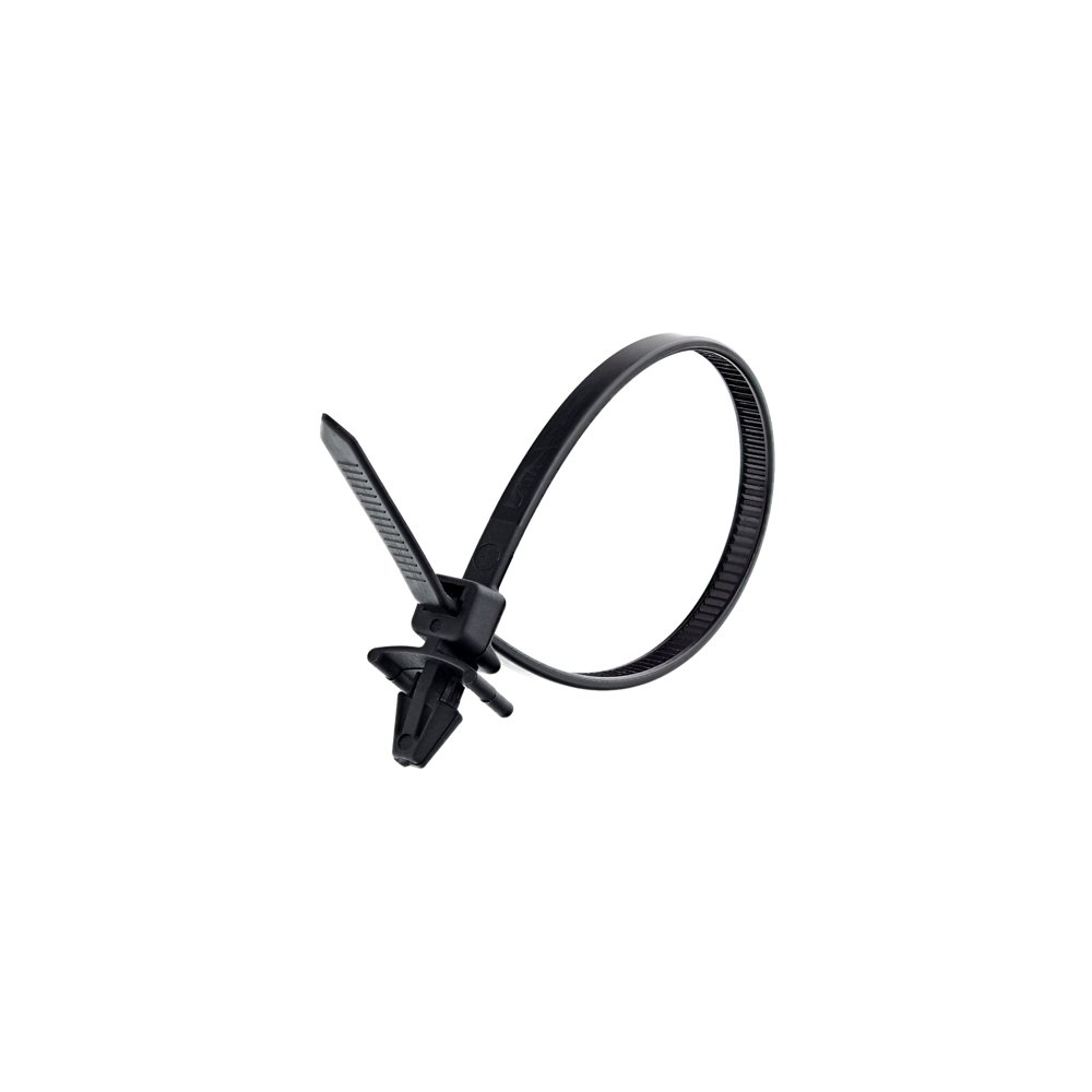 Secure Cable Ties 6 Inch UV Black Standard Winged Push Mount Cable Tie 100 Pack