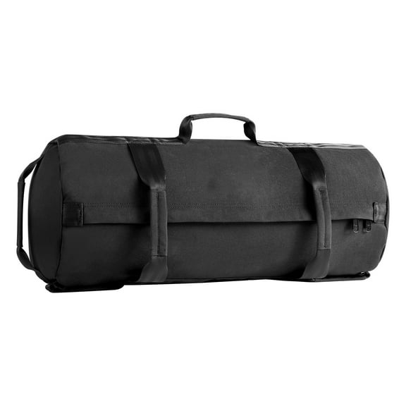 KFFKFF Adjustable Workout Sandbag with Handles, 25-75 lbs Capacity, Heavy-Duty Fitness Bag for Strength Training, Cross-Training, and Home Gym Exercises, Black (Unfilled)