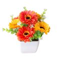 thumbnail image 2 of SPRING PARK Artificial Chrysanthemum Flower Potted Plant Lifelike Gypsophila Wood Pot Bonsai, 2 of 7