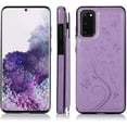 thumbnail image 4 of Phone Case for Samsung Galaxy S20 Glaxay S 20 5G 6.2 inch with Tempered Glass Screen Protector Card Holder Wallet Cover Stand Flip Leather Cell Accessories Gaxaly 20S G5 Cases Women Girls Men Purple, 4 of 13