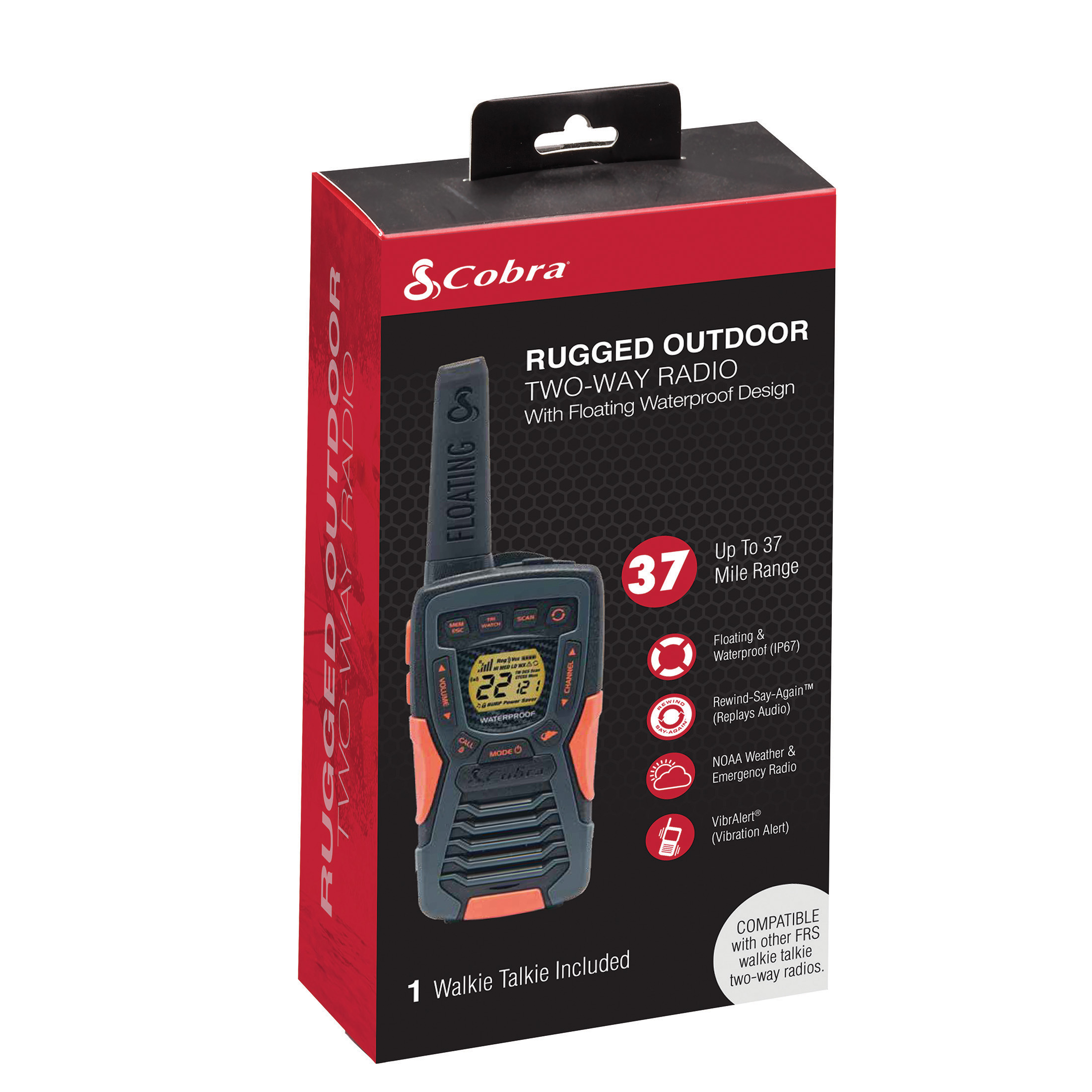 Cobra ACXT1037R Floating Walkie Talkie, 37-Mile Range photo 7