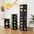 thumbnail image 4 of YODOLLA 8-Tier Rotating Shoe Rack with 360° Spinning, Lockable Casters, 23.6x23.6x74 Inch, Black for Closet, 4 of 10