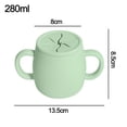 thumbnail image 2 of Silicone snack cup, anti overflow food container, suitable for young children and infants - green, 2 of 5