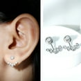 thumbnail image 5 of Rosec Jewels Certified Moissanite Jacket Earrings for Women - D-VS1 Quality, 18K White Gold, 5 of 7