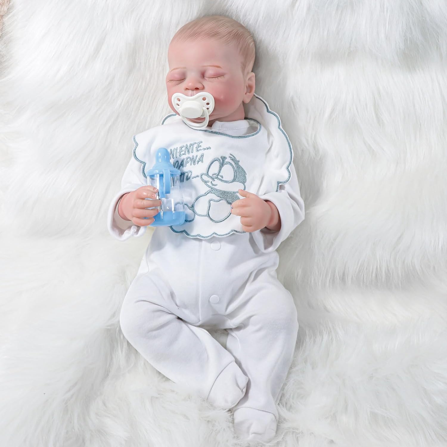JRLCGYP Realistic Reborn Baby Dolls Girl - 18 inch Lifelike Newborn Boy Dolls Soft Weighted Body, Real Life Sleeping Dolls Gift Set for Kids 3+