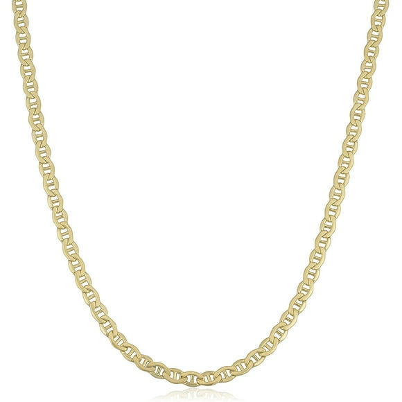 14K Yellow Gold Filled Solid Mariner Chain Necklace, 4.5 mm, 24"