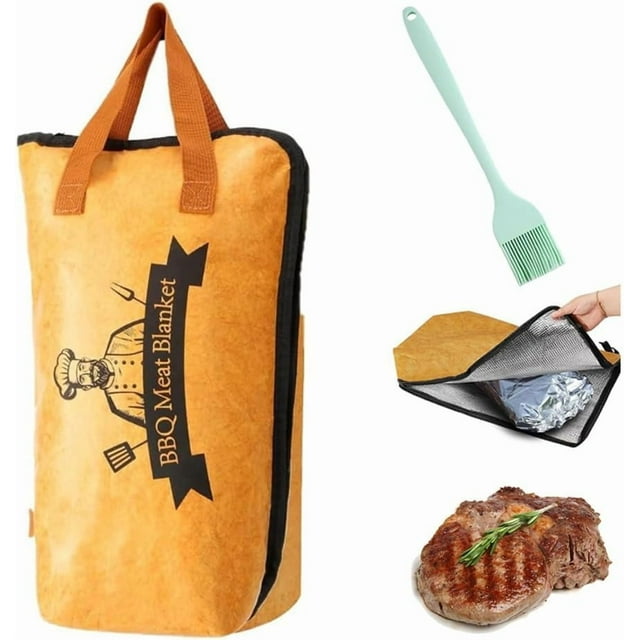 Couverture de Repos pour Barbecue, Couverture de Viande Réutilisable Portable avec Grand Ouverture, Sac de Grillade Pliable Étanche pour Barbecue Extérieur, Accessoires Extérieurs, pour Hommes Camping (21 Po)