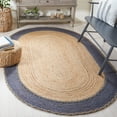 thumbnail image 2 of SAFAVIEH Natural Fiber Cirino Bordered Area Rug, Natural/Dark Grey, 5' x 8' Oval, 2 of 8