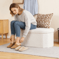 thumbnail image 7 of Gianna 43 Inch Ottoman with Storage, Folding Foot Rest for Living Room & Bedroom, Versatile Home Bench, White, 7 of 7