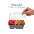 thumbnail image 6 of Bentgo Prep - 2-Compartment Snack Containers with Lids - Reusable, Microwaveable, Durable, & BPA-Free, Freezer and Dishwasher-Safe Meal Prep Food Storage - 10 Trays & 10 Lids (Pewter), 6 of 9