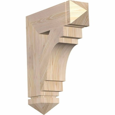Ekena Millwork 4"W x 24"D x 24"H Merced Arts & Crafts Rough Sawn Bracket, Douglas Fir