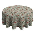 thumbnail image 4 of Gray Christmas Icon Pattern Round Tablecloth 60"x60",Wrinkle Wipeable Table Cloth for Kitchen Dining Room Picnic Patio Party, 4 of 6