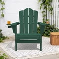thumbnail image 4 of LOYALICE Folding Adirondack Chair with Dual Cup Holders, All-Weather HDPE Outdoor Patio Chair for Backyard, Poolside, Garden, Fire Pit, Green, 4 of 11