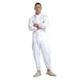 thumbnail image 5 of Kaerm Men's One Piece Work Coveralls Jumpsuits Long Sleeves Front Zipper Workshop Body Suits White 5XL, 5 of 7