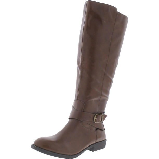 Style & Co. Womens Madixe Faux Leather Riding Boots Brown 7 Medium (B,M ...