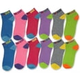thumbnail image 3 of 12-Pairs Women's Ankle Athletic Low Cut Socks Colorful Mixed Lightweight Casual Flag USA, 3 of 4