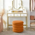 thumbnail image 6 of Zesthouse 19.5" Wide Round Storage Ottoman, Velvet Tufted Ottoman Footstool for Living Room Bedroom, Orange, 6 of 11