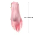 thumbnail image 2 of Unique Bargains Lace Front Wigs for Women 24" Light Pink Long Straight Hair with Wig Cap, 2 of 6