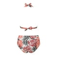 thumbnail image 5 of TOWED22 Womens Tummy Control Bathing Suits Twist Front Two Piece Swimsuit Lace Up Tie Back Bathing Suits（Watermelon Red,M）, 5 of 5
