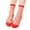 A-Red150, variant on Yuanlong Womens Sheer Mesh Socks Ruffle Floral Print Crew Socks Thin Breathable Comfy Casual Fancy Elegant Socks