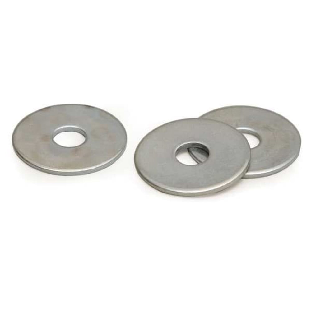Fender Washer, For Screw Size 1/4" ,Steel Zinc Plated Finish, 100 PK