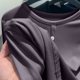thumbnail image 5 of Tops para mujer,Camiseta de manga larga con cuello redondo para mujer, capa base informal de color liso, tela de poliéster, uso diario, sopatenor, 5 of 8