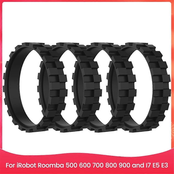 4 Packs Tires Replacement for IRobot Roomba Series 500 600 700 800 900 and I7 E5 E3 Sweeping Robot W