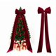 thumbnail image 1 of Adornos navideños, regalos de Navidad, lazo extragrande de terciopelo para árbol de Navidad, 118 x 28 pulgadas, lazo rojo con serpentinas largas, regalo extragrande para envolver regalos, para fiestas, 1 of 6