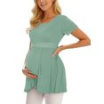 thumbnail image 4 of Women's Maternity Tops Shirts Short Sleeve Pregnancy Clothes 3-Pack, 4 of 7