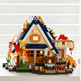 thumbnail image 3 of ASTEM Enchanted Forest A-Frame Cabin House Building Blocks Set for Adults Toys, Mountain House Toy Building Set, City Buildings Natural Micro Architecture Kit, 715pcs, 3 of 5