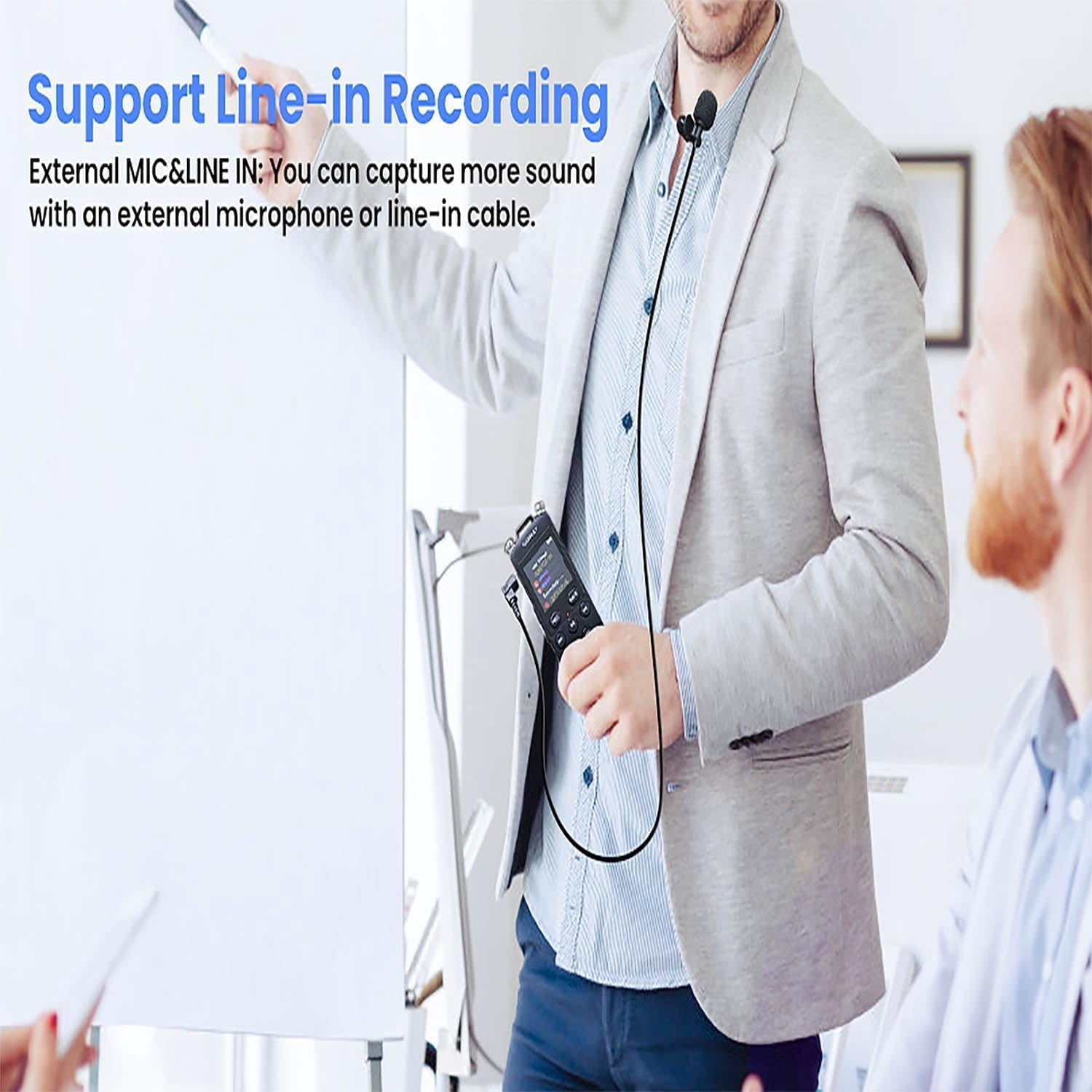 Digital Voice Recorder Upgraded 80GB 1536KBPS 5723Hours Recording Capacity 32H Battery Time Voice Activated Recorder with Noise Reduction Audio Recorder with Playback for Meeting Lecture
