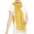 thumbnail image 2 of TZ Promise Men Women's Yellow Scarves Solid Plain Classic Soft Long for Winter Warm, 2 of 4