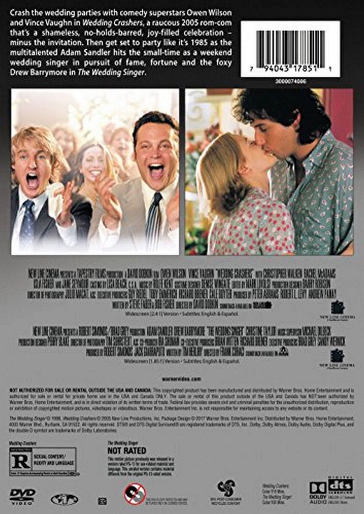 The Wedding Singer / Wedding Crashers (DVD), New Line Home Video, Comedy - image 2 of 2