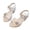 Beige, variant on breaise Girl Low Heels Sandals - Flower Girl Dress Shoes Open Toe Ankle Strap Wedding Party for Toddler Little Big Kids