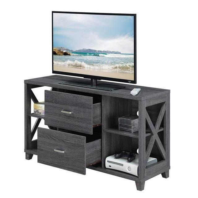 Pemberly Row 47" TV Stand with Two Drawers in Gray