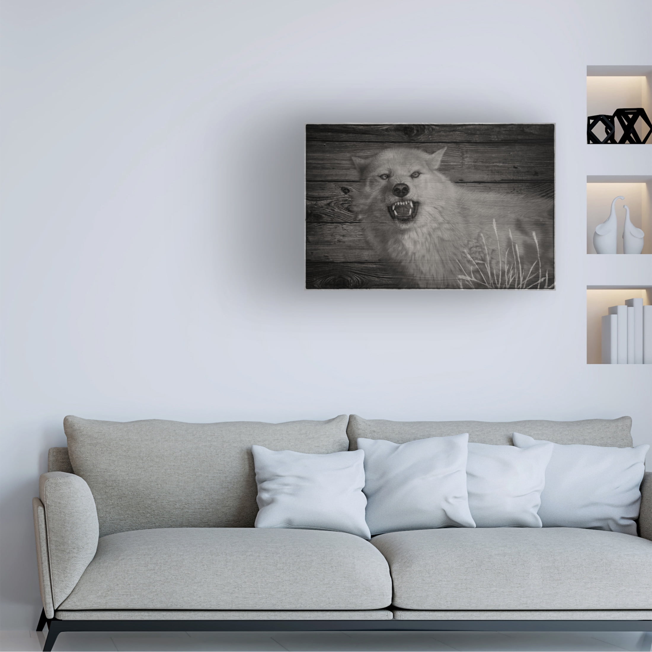 Canvas Wall Art - Gordon Semmens 'Woodgrain Antiques 15' Wall Art for Living Room, Bedroom, or Office Décor by Trademark Fine Art - 19 x 12 Inches