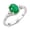 Emerald, variant on Rings for Women Sterling Silver Classic Style Birthstone Ring 7X5MM Oval Gemstone & Diamonds May Emerald Jewelry for Women Size 6