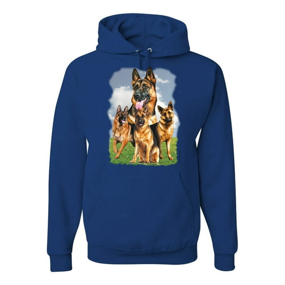Wild Bobby, German Shepherd Dog Animal Pet Lover, Dog Lover, Unisex Graphic Hoodie Sweatshirt, Royal, 3XL
