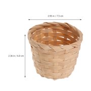 HOMEMAXS 6 Pcs Bamboo Storage Basket White Mini Rattan Baskets Woven Bride