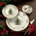 thumbnail image 4 of Spode Christmas Tree Gold Dinner Plate (Set of 4) - 10.5-Inch Porcelain Dinner & Appetizer Plate, Holiday-Themed Serving Plate, Microwave & Dishwasher Safe, Festive Collectible Seasonal Dining Plate, 4 of 4