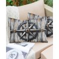 thumbnail image 4 of Waterproof Outdoor Throw Pillows with Inserts 12"x20" Set of 2, Retro Compass Coastal Soft Decorative Pillowcases for Couch Bedroom, Nautical Summer Beach Ocean Pillow Covers for Sofa Living Room, 4 of 8