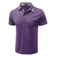 thumbnail image 5 of Iugvhana Men's Vintage Polo Shirts Pullover Casual Classic Fit 3 Button Collared Shirt Short Sleeve Tees with Pocket Purple XXL, 5 of 5