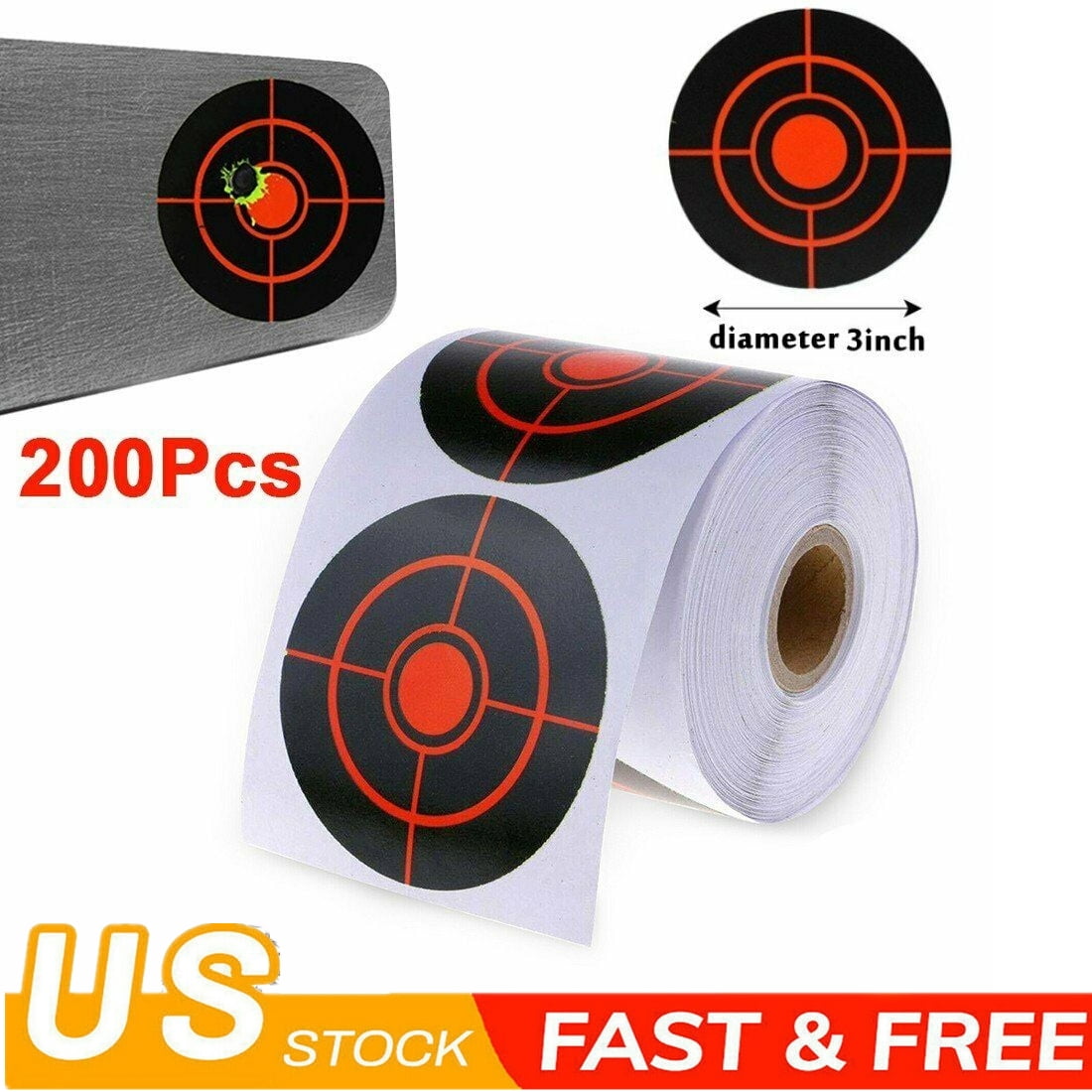 400Pcs 3" Shooting Target Stickers Splatter Reactive Targets for Archery Hunting