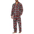 thumbnail image 2 of Dwelliawo Halloween Big Head for Mens Pajamas Set, Soft Long Sleeve Pajamas for Lightweight Button Purple M, 2 of 4