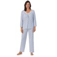 thumbnail image 2 of Aria Women's 100% Cotton 3/4 Sleeve V-Neck Top and Pant Pajama Set, 2pc Set, Sizes S-3X, 2 of 7