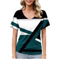 thumbnail image 1 of Blusas de Manga Corta Casuales para las Mujeres Imprimir V-Cuello Suéter Blusa de Poliéster Sudadera de Moda, Top de las Señoras para Invierno Primavera Uso Diario, 1 of 6