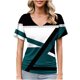 thumbnail image 1 of Blusas de Manga Corta Casuales para las Mujeres Imprimir V-Cuello Suéter Blusa de Poliéster Sudadera de Moda, Top de las Señoras para Invierno Primavera Uso Diario, 1 of 6