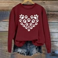 thumbnail image 4 of Arlun Womens Dog Mom Sweatshirts Cute Dog Paw Printed Heart Graphic Long Sleeve Crewneck Pullover Sweatshirt Casual Soft Comfy Fall Winter Lightweight Basic Tops L, 4 of 4