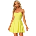 thumbnail image 1 of Disfraz de navidad Allegra K sin tirantes mini vestido de tubo acampanado Amarillo claro XS, 1 of 6