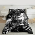 thumbnail image 2 of Manfei Teen Boys Dirt Bike Bedding Comforter Set, Extreme Sport Twin Comforter Sets for Men, Black White Grunge Bedding Set, Microfiber Bedroom Decor, Reversible 2pcs, 2 of 8